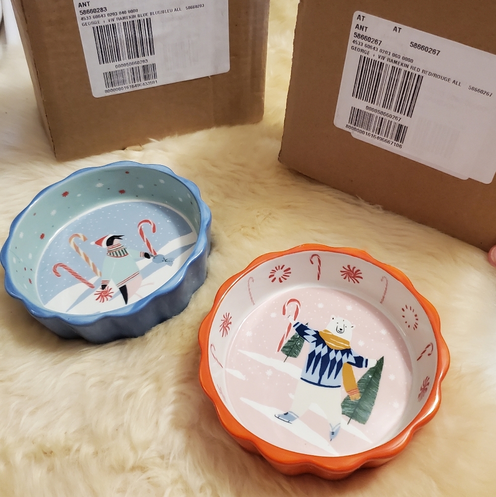 Anthropologie, set of 2, George + Viv Ramekins